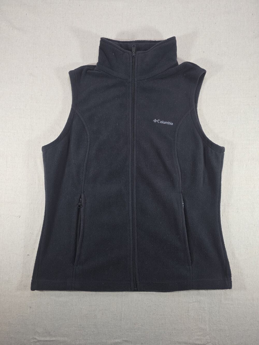 Columbia Women's Black Full Zip Vest Stand-Up Collar Regular Fit Size M